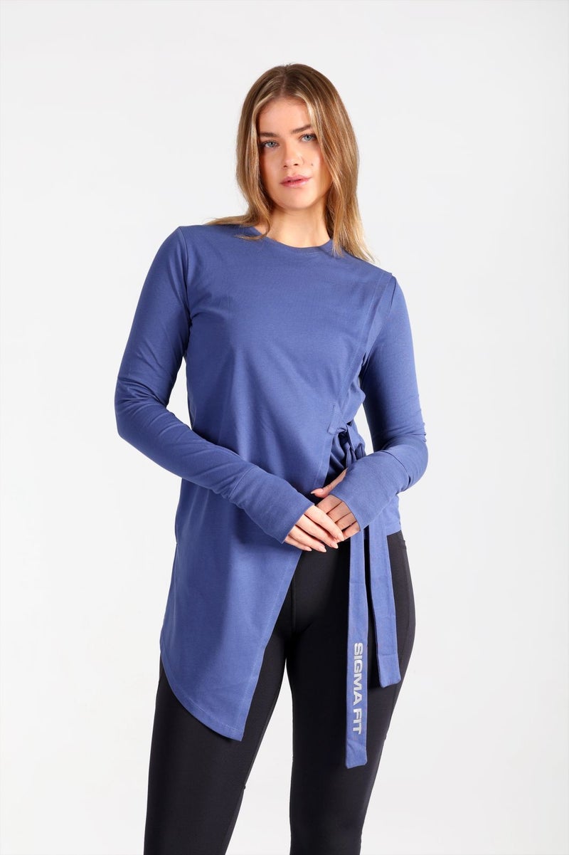 SIGMA FIT Abstract Knotted Ls Tee Deep Cobalt - Image 1